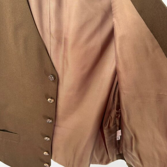 Hart Schaffner & Marx Mens Brown Formal Vest Size 44R Button-Front Design Satin - Picture 6 of 7